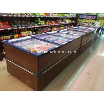 スーパーマーケットの商用冷凍庫